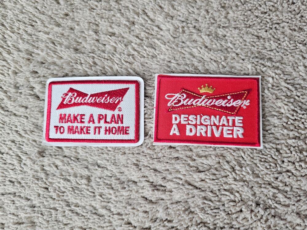Budweiser Designate A Driver Patch/ Make A Plan To Make It Home Patch (Lot Of 2)